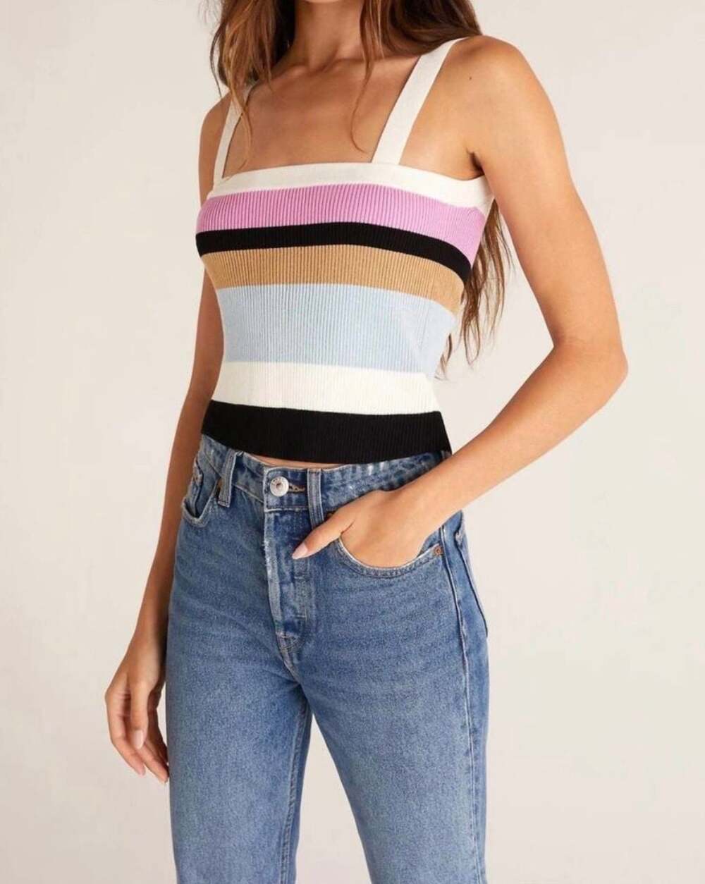 Z Supply Stella Stripe Ribbed Knit Sweater Tank